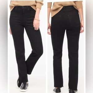 J Crew Tall Stovepipe Signature Stretch Jeans Frayed Raw Hem Black 26T NWT